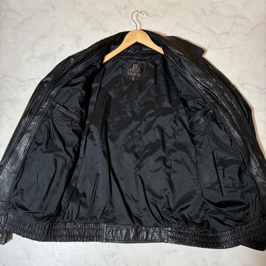 [ビッグサイズ /4XL] VINTAGE レザージャケット ジップアップ 黒 ビッグサイズ /4XL] VINTAGE レザージャケット ジップアップ 黒