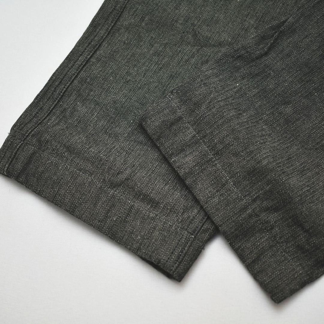 【美品】 バーガスプラス 綿 リネン ヘリンボーン スラックス トラウザー 31