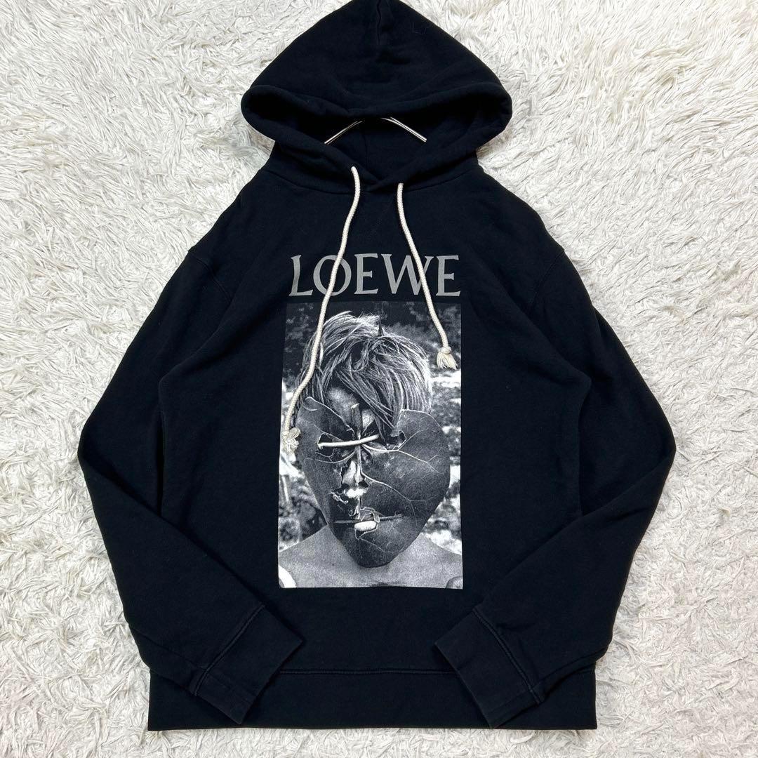 LOEWE ロエベ 刺繍 コットンフリース パーカー フーディー ロゴ ロエベ パーカースーパーコピー LOEWE大きなロゴ刺繍が施された