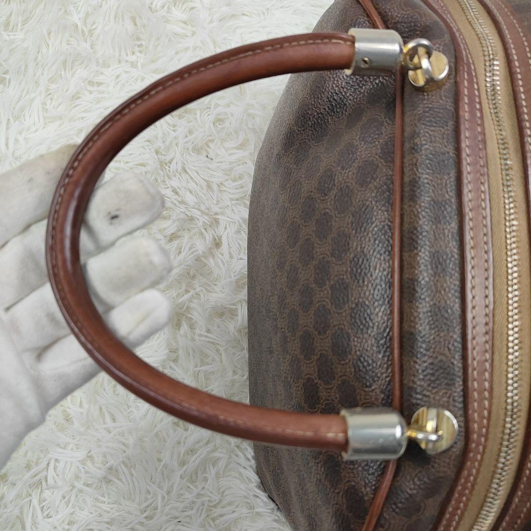 【美品】セリーヌ　ハンドバッグ　ドーム型　マカダム柄　トリオンフ　PVC　レザー CELINE ハンドバッグ ドーム型 マカダム柄 トリオンフ