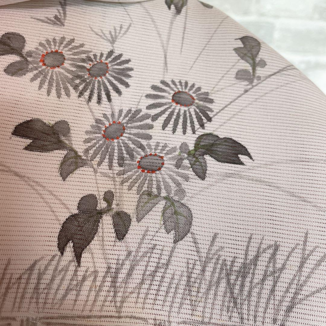 格安saleスタ フルセット 訪問着 紗 絽 単衣 菊 落ち着いた 手書き 差し色 着物・浴衣