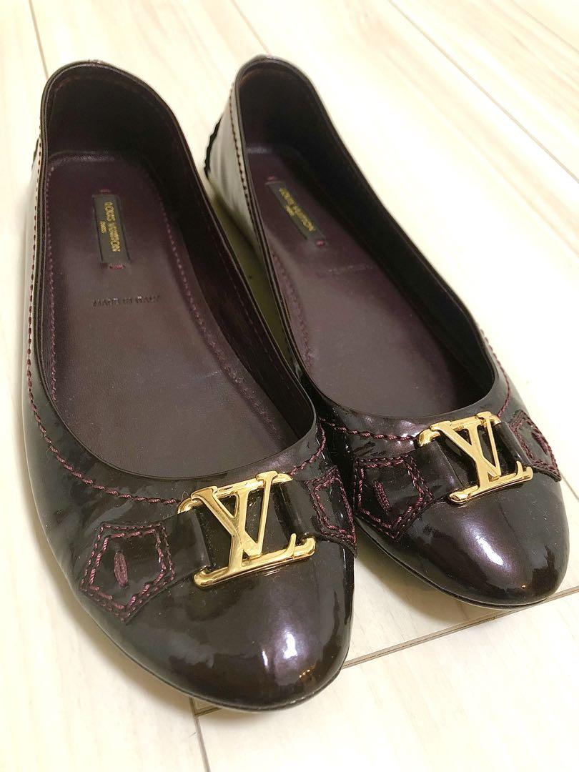 【美品】ルイヴィトン LV金具 ドライビングシューズ エナメル 37 ボルドー