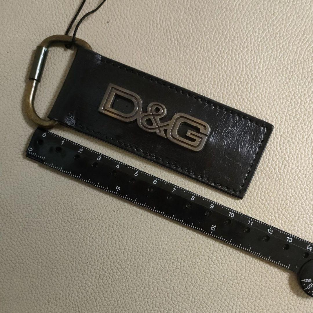 D&G キーホルダー　黒革　ゴールド金具　新品未使用　箱あり