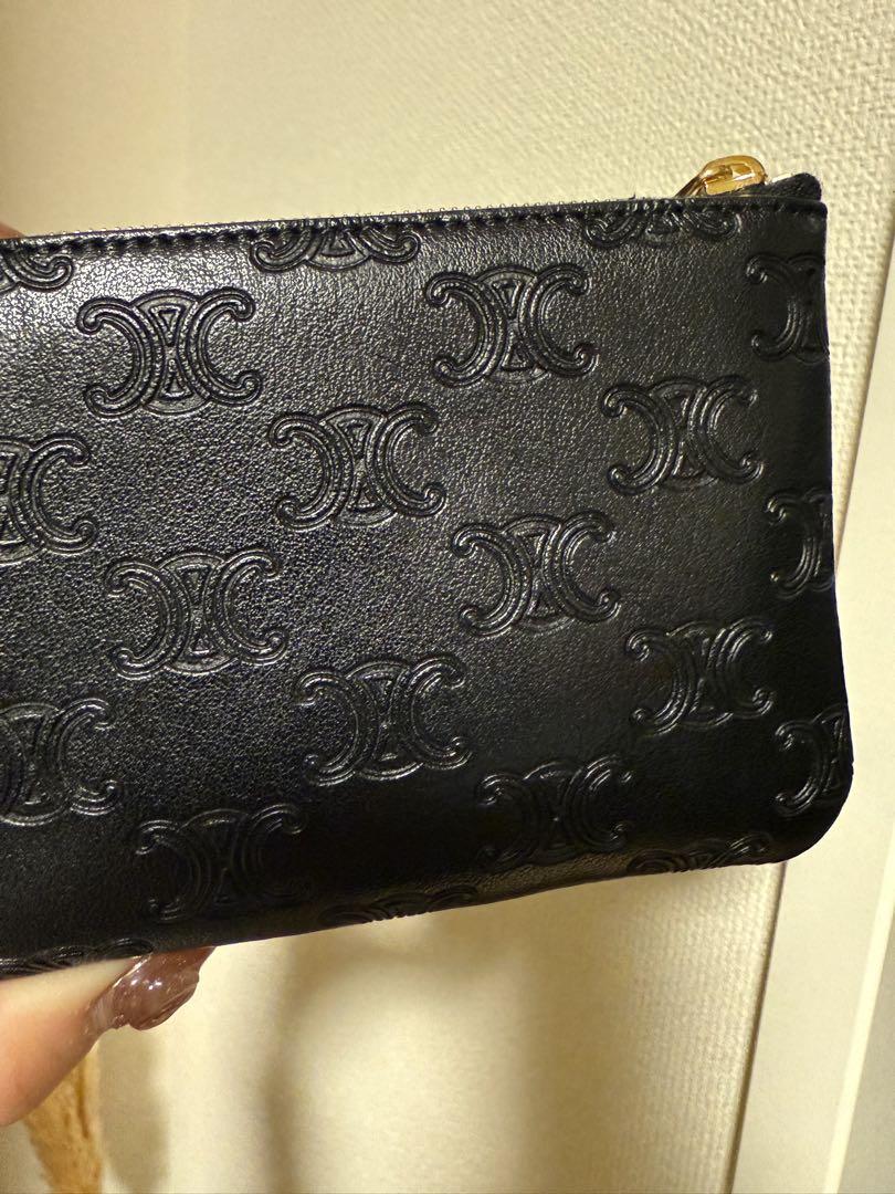 CELINE ブラック レザー コインケース　カードポーチ