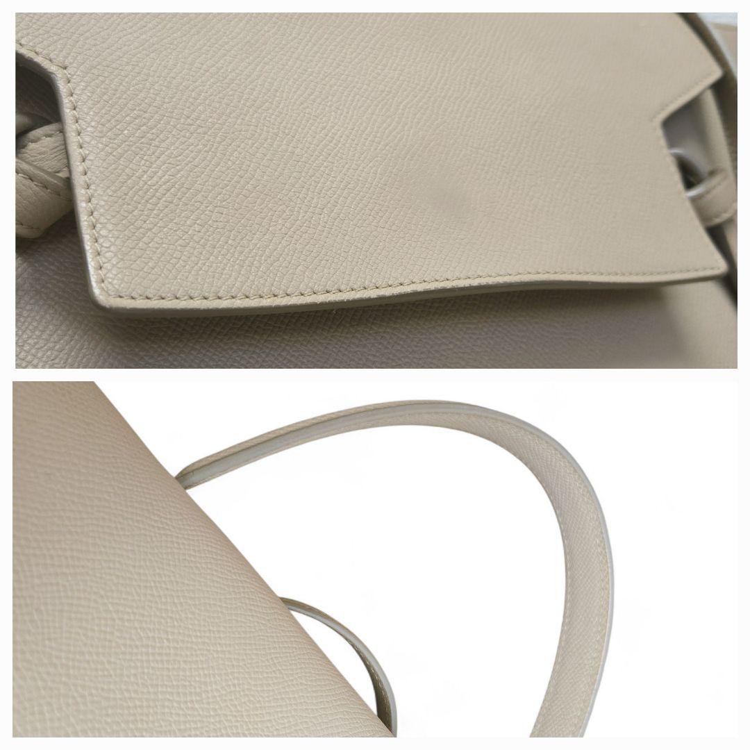 レア【CELINE】ベージュ レザー ベルト ミニ ハンドバッグ 最終価格！セリーヌ ベルトバッグマイクロ レザー ベージュ