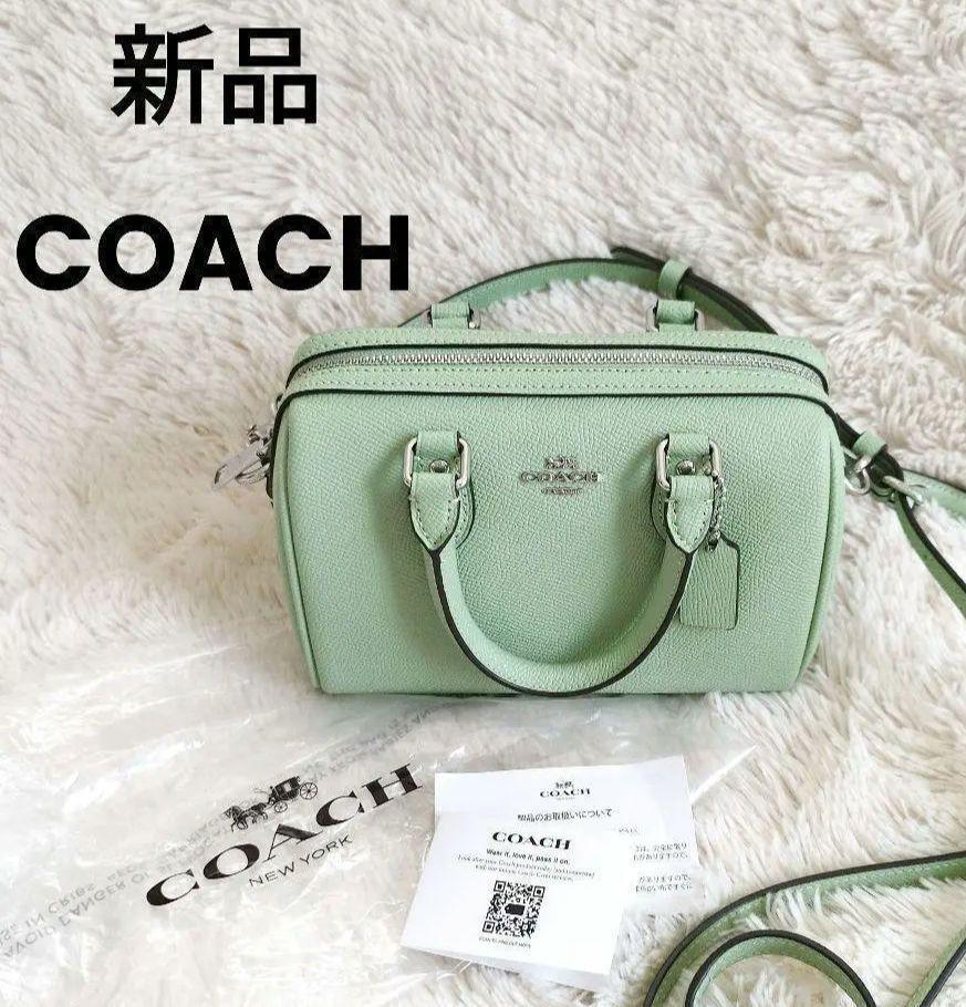 未使用 COACH コーチ レザー 2WAY ハンドバッグ ショルダー グ