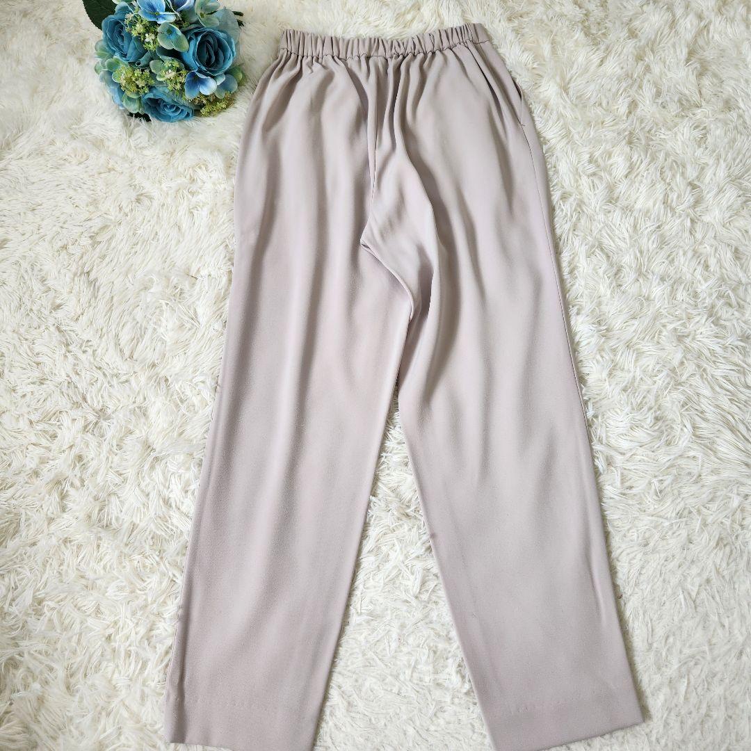 極美品 アルアバイル ノーカラー セットアップ アンサンブル M グレージュ