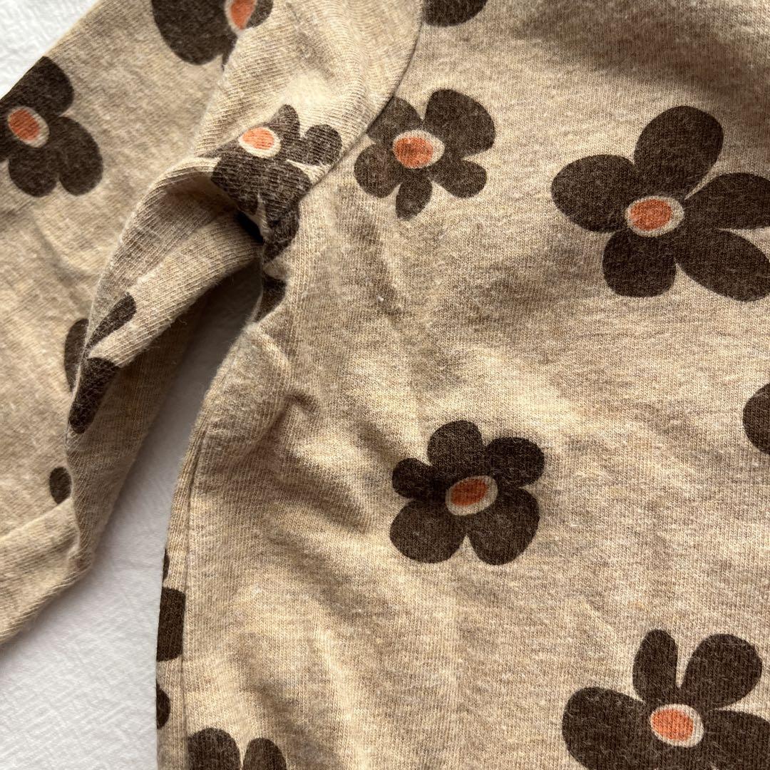 送料無料 ギフト BUTTER》CHOCOLATE MELTED FLOWER ロンパース COVERALL ロンパース・カバーオール