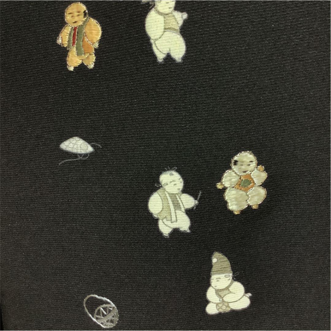 値下げ 唐子柄 刺繍 銀座秀粋 上質 yAsjR-m54139422418 正絹 訪問着 袷 黒 通販大得価