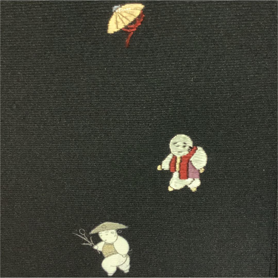値下げ 唐子柄 刺繍 銀座秀粋 上質 yAsjR-m54139422418 正絹 訪問着 袷 黒 通販大得価