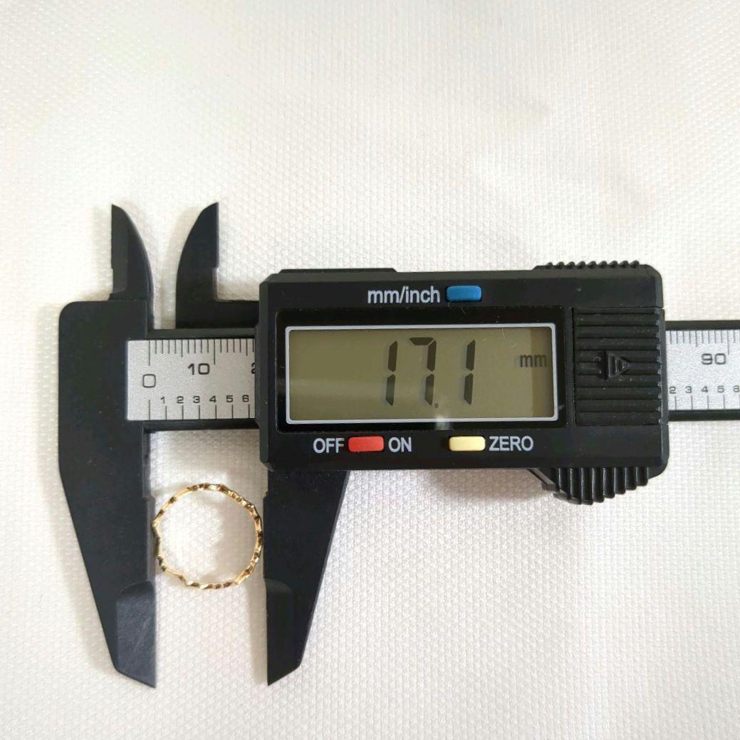 e.m.　イーエム　K18　ギザギザ　ピンキーリング　6号　イエローゴールド