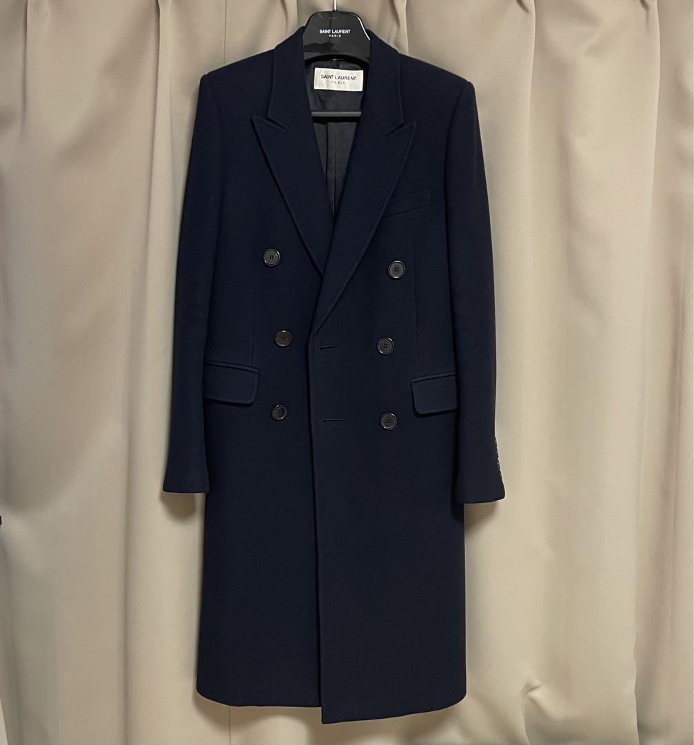 サンローランパリ 16AW ダブルブレスト チェスターロングコート 44