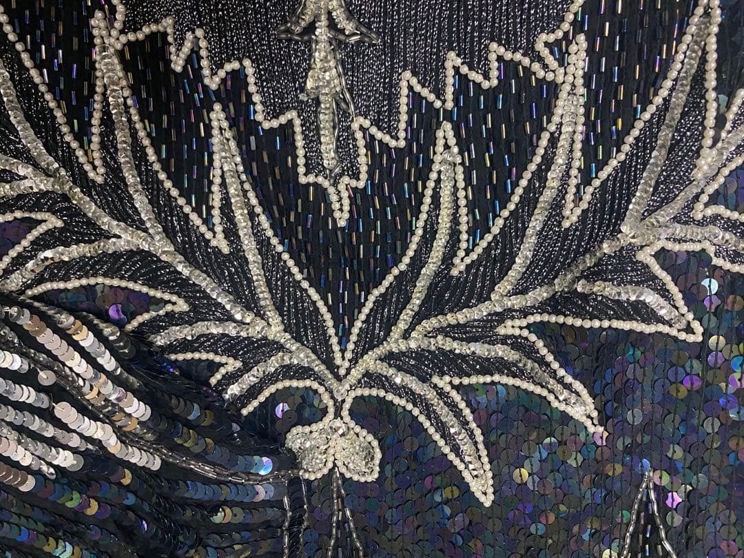 M414☆vintage新品¥60,000インディア製総スパンコールドレス