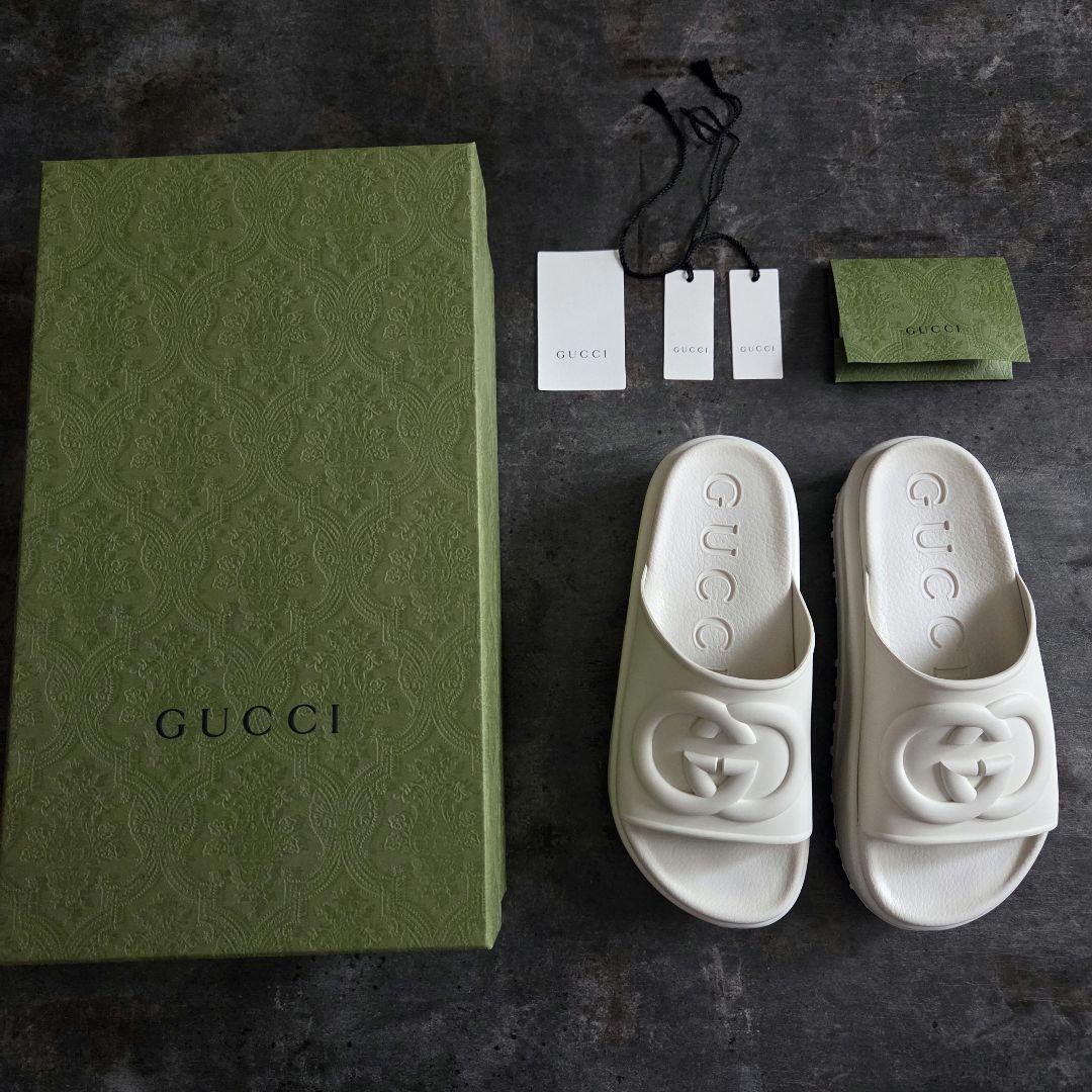 GUCCI グッチ インターロッキング Gスライド サンダル 37 厚底