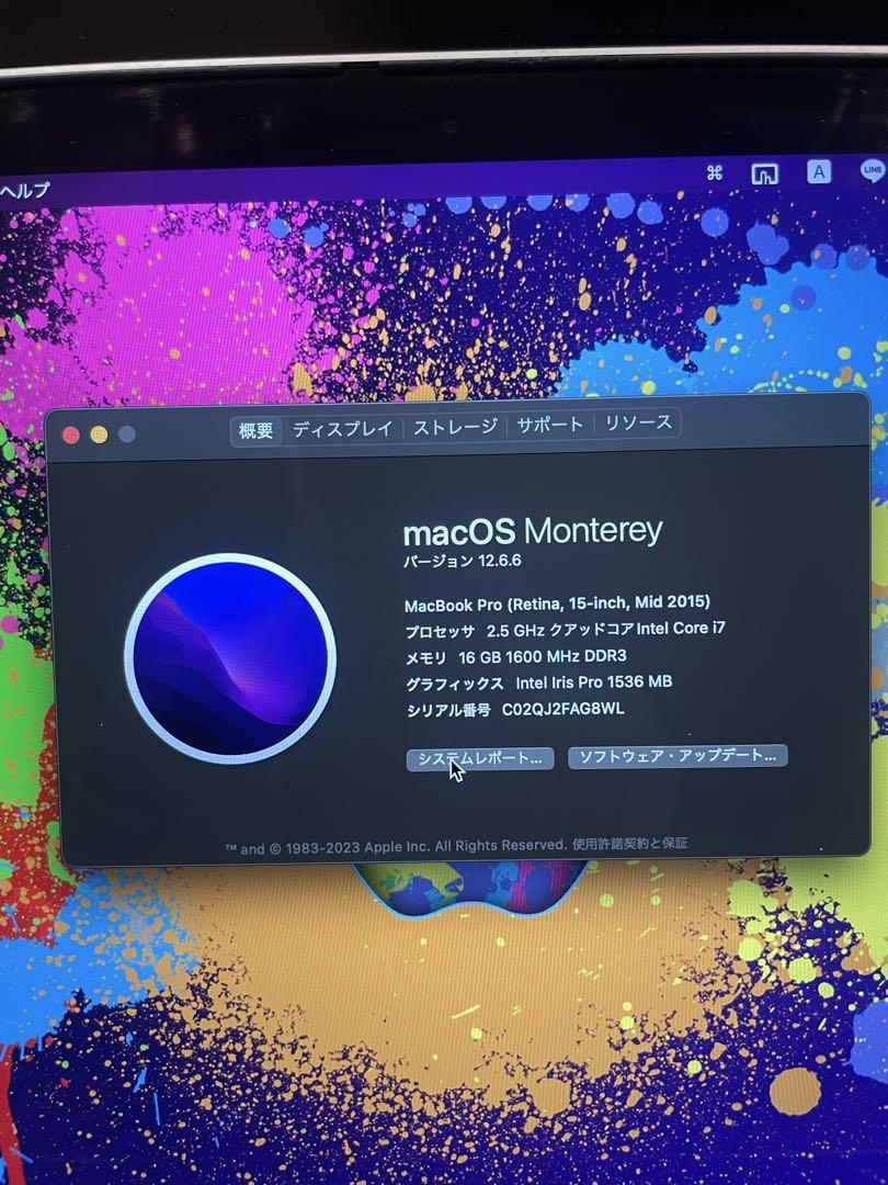 MacBook本体 MacBook Pro (Retina, 15-inch, Mid 2015)