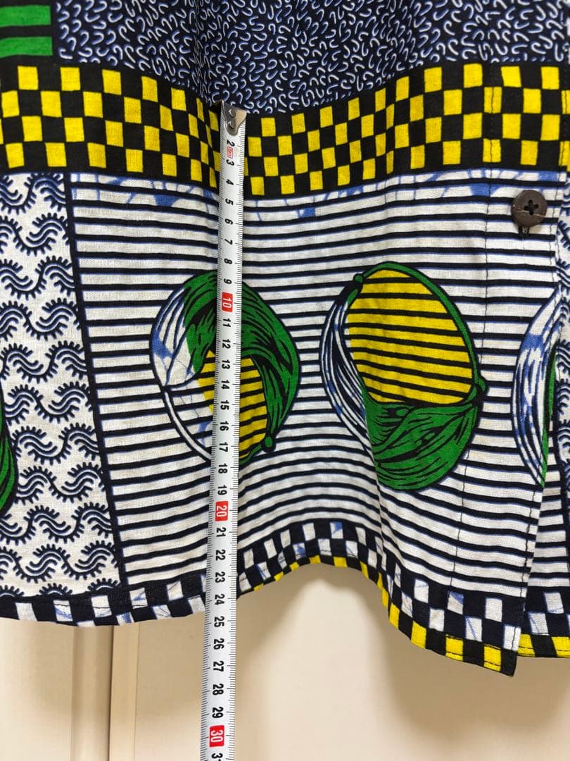 アフリカンコットン とうもろこしパターンの前開きワンピース 羽織にもFREE SIZE WWW_MORNINGWALKER_COM