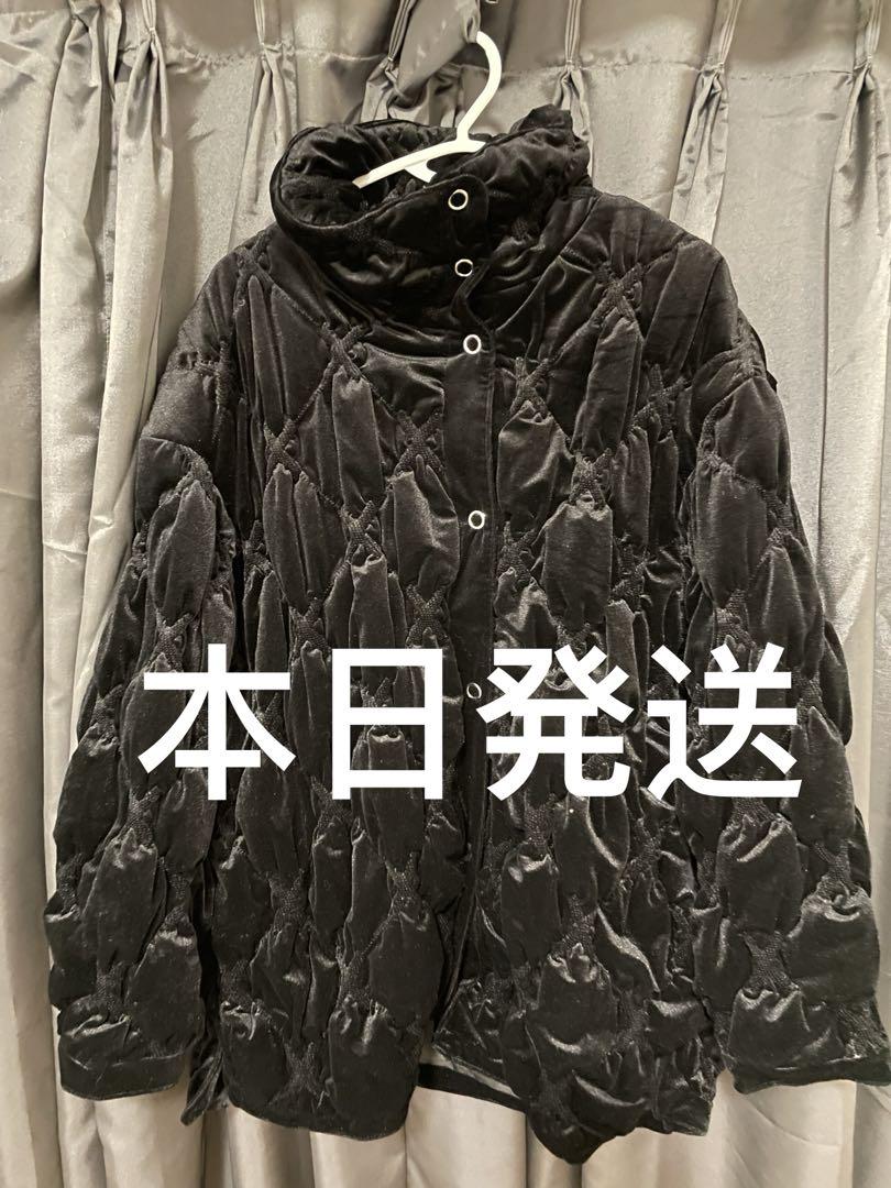 VELOUR QUILTING STAND COLLAR BLOUSON