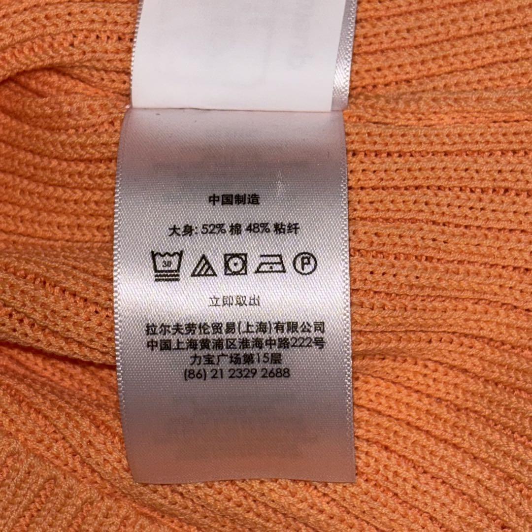 【新品未使用タグ付】PolobyRalph Lauren半袖リブニットオレンジ