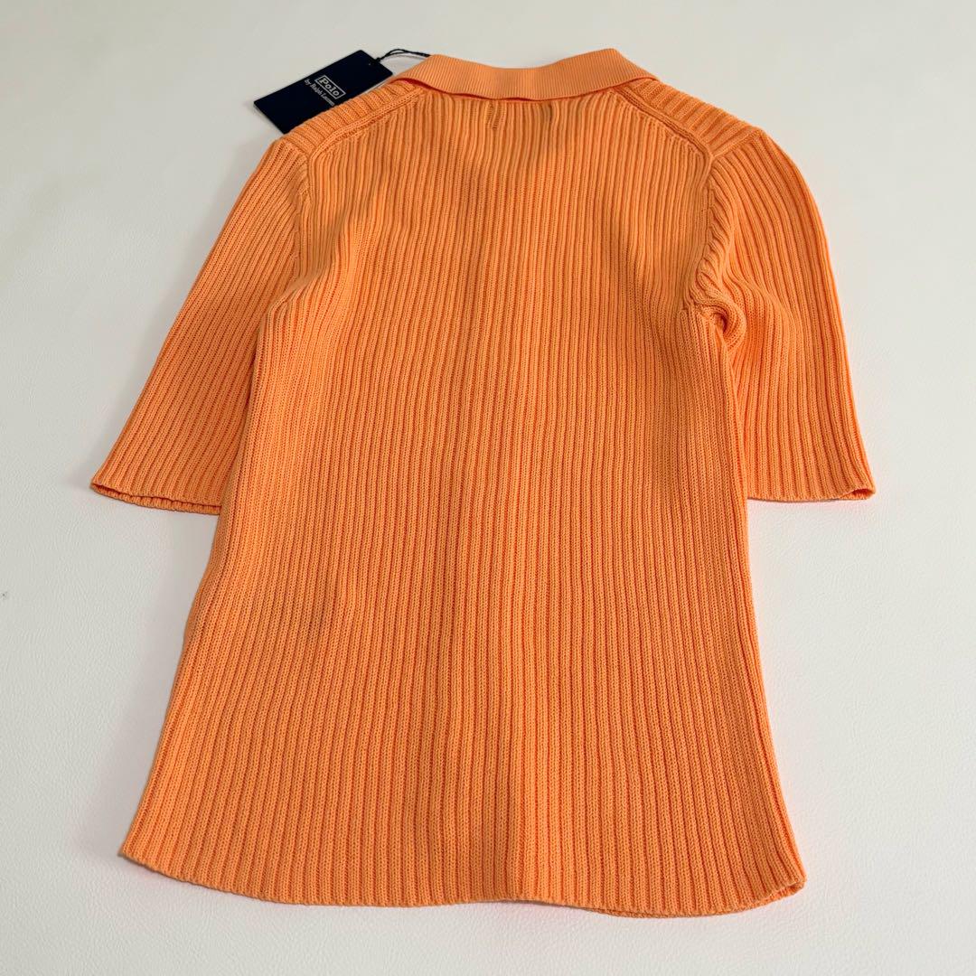【新品未使用タグ付】PolobyRalph Lauren半袖リブニットオレンジ