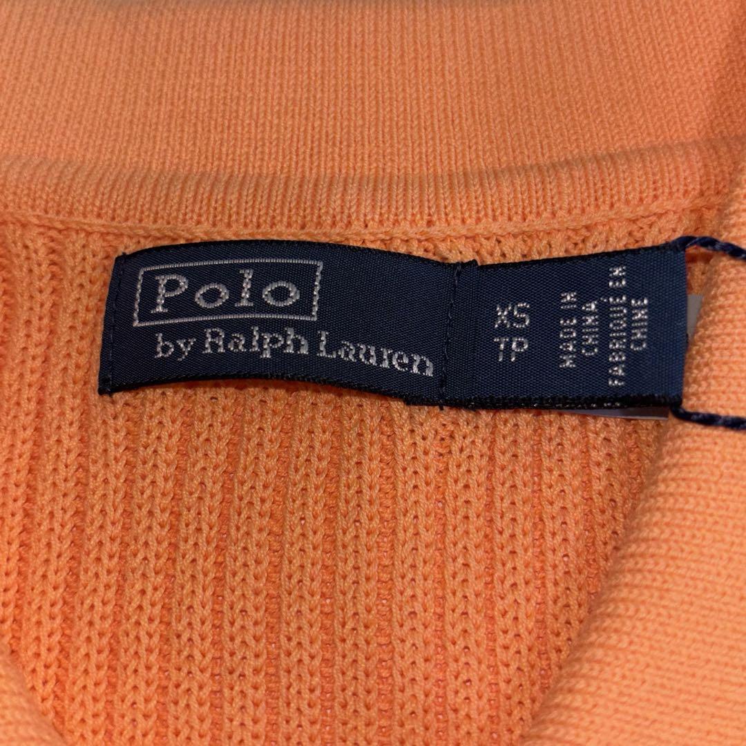 【新品未使用タグ付】PolobyRalph Lauren半袖リブニットオレンジ