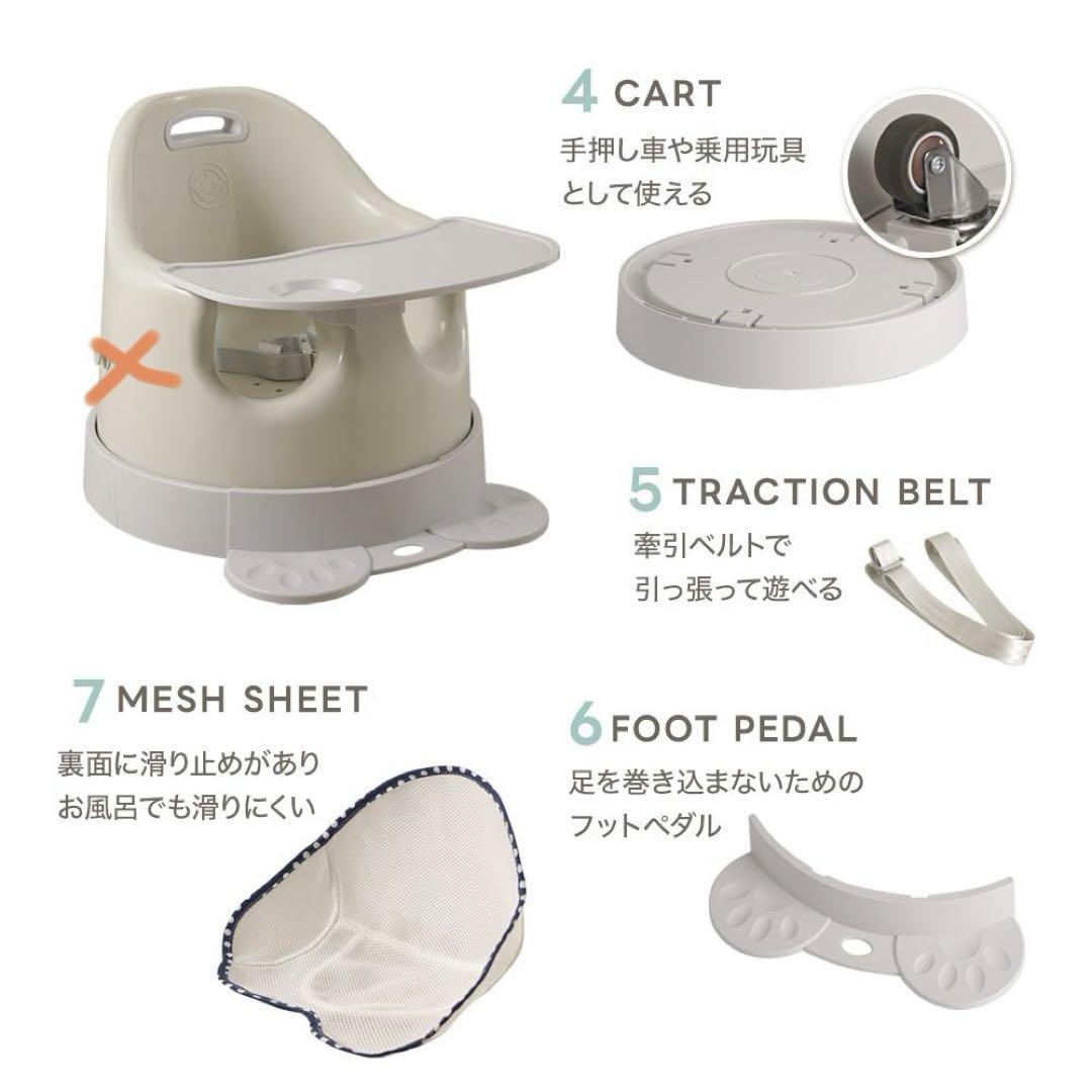 訳あり！アンジュスマイル　クッション付き ベビーチェア　グレージュ　②