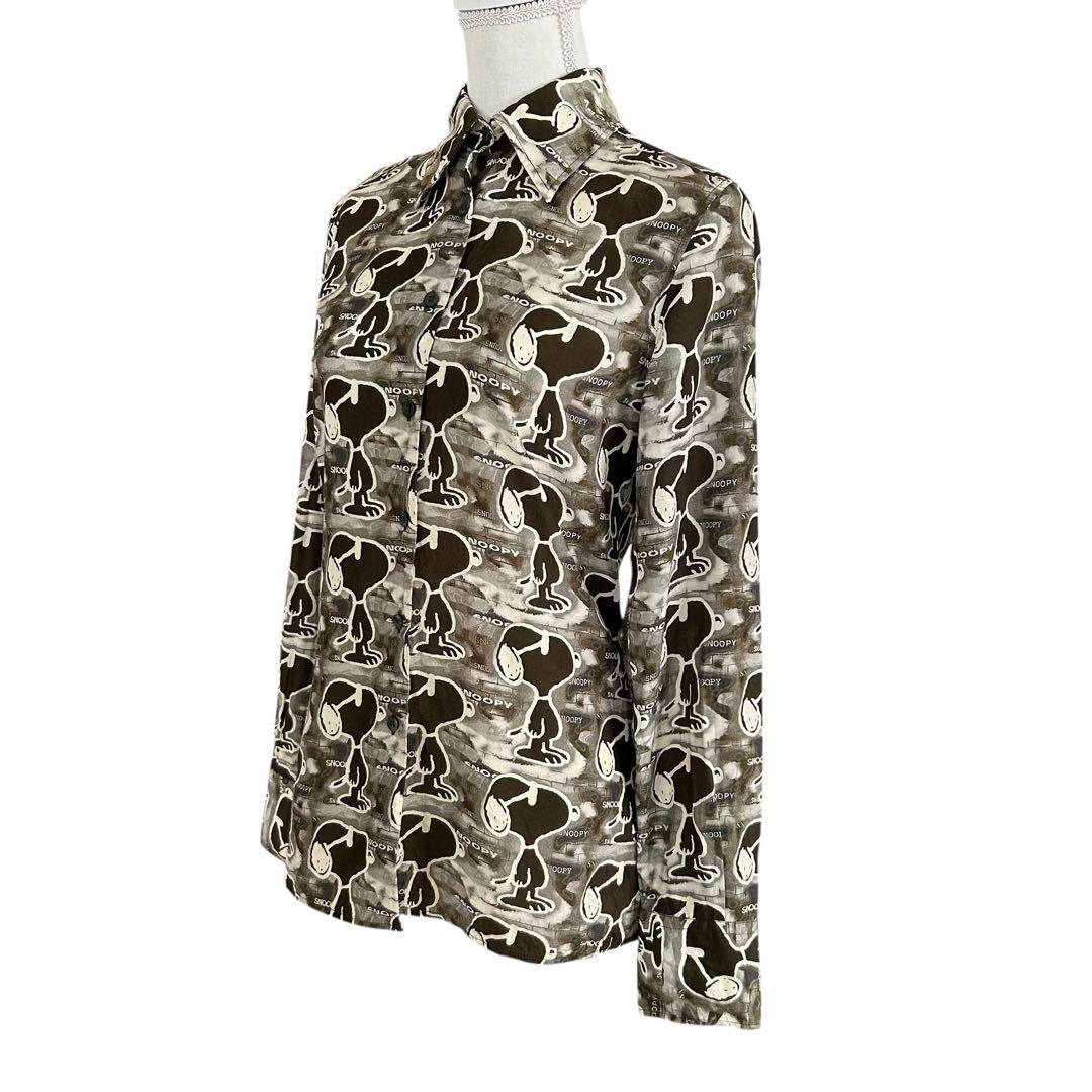 ♦︎カステルバジャック×ピーナッツ　ビンテージシャツ　カーキ　L