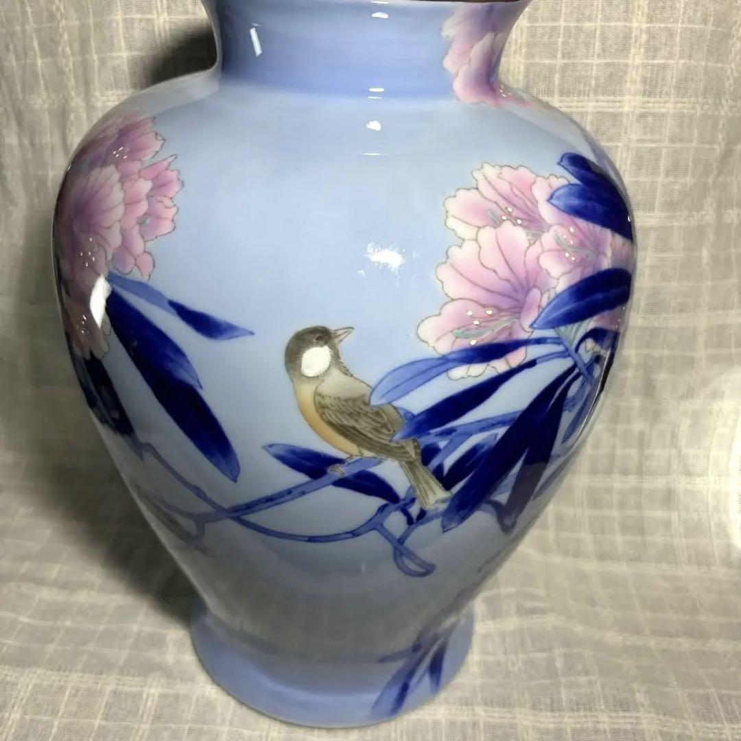 深川製磁 宮内庁御用達  花鳥図 大花瓶 飾り壺