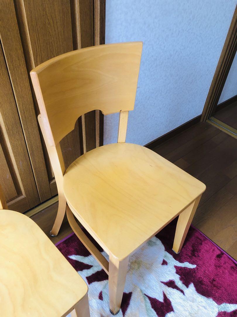 飛騨家具　木製ダイニングチェア 2脚セット　②