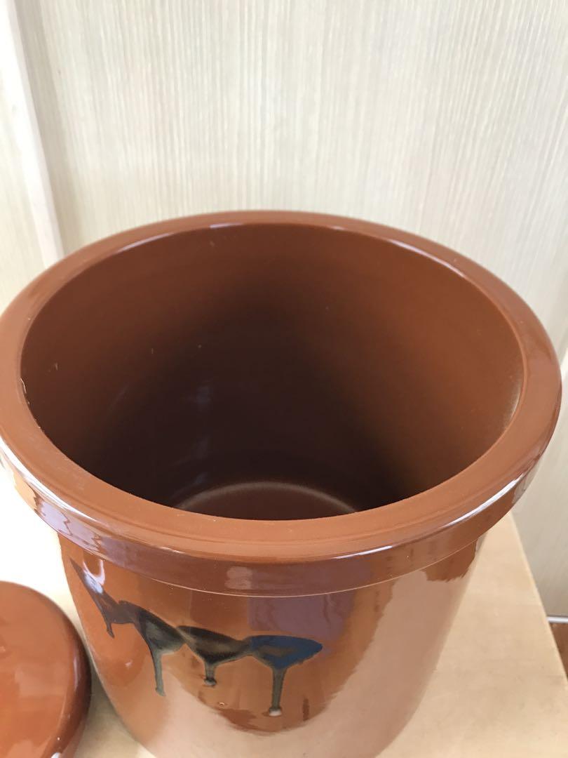 5号 久松窯 切立 かめ 蓋付 漬物容器 保存容器 梅干し 味噌
