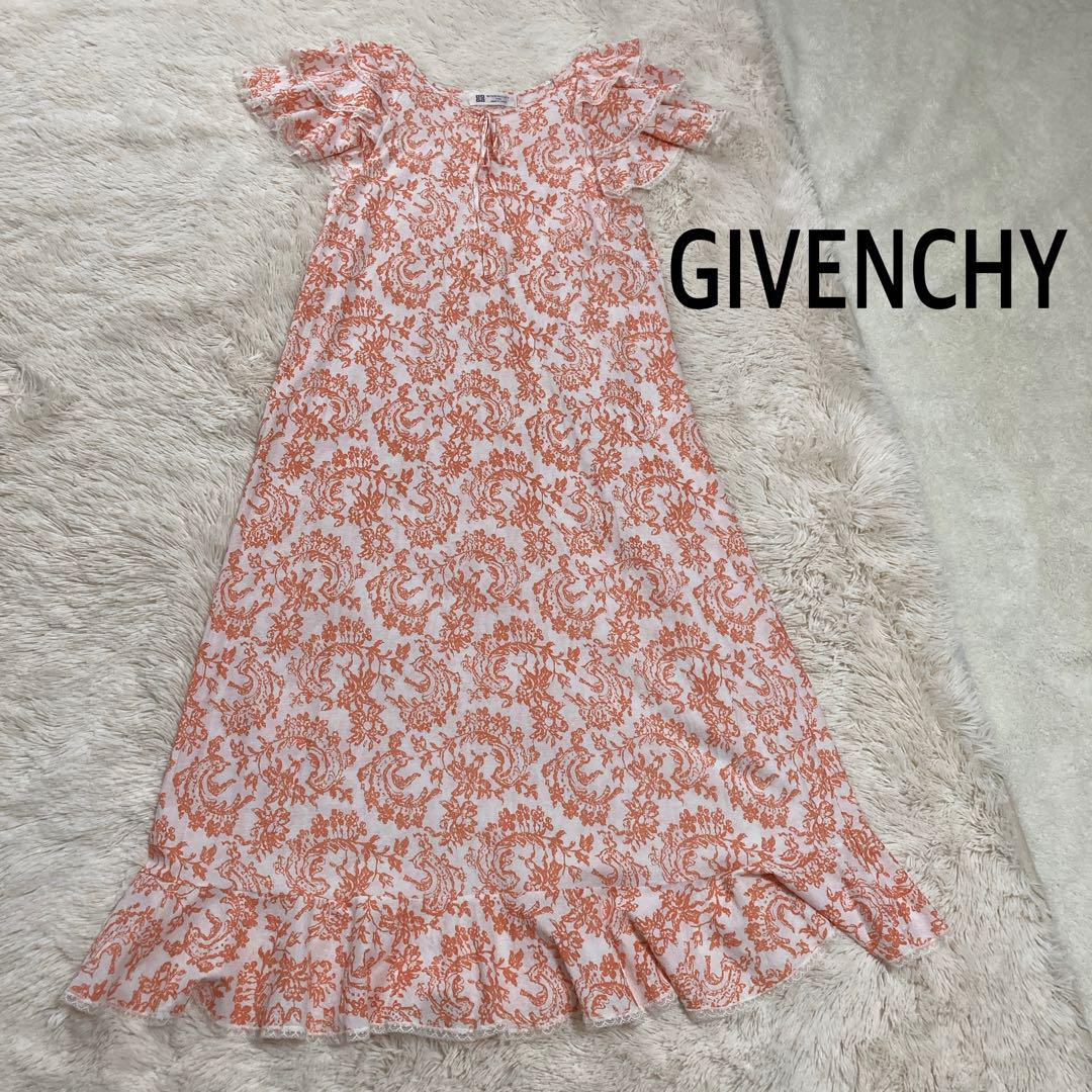 GIVENCHY ジバンシー半袖 フリル ロング Aライン 花柄