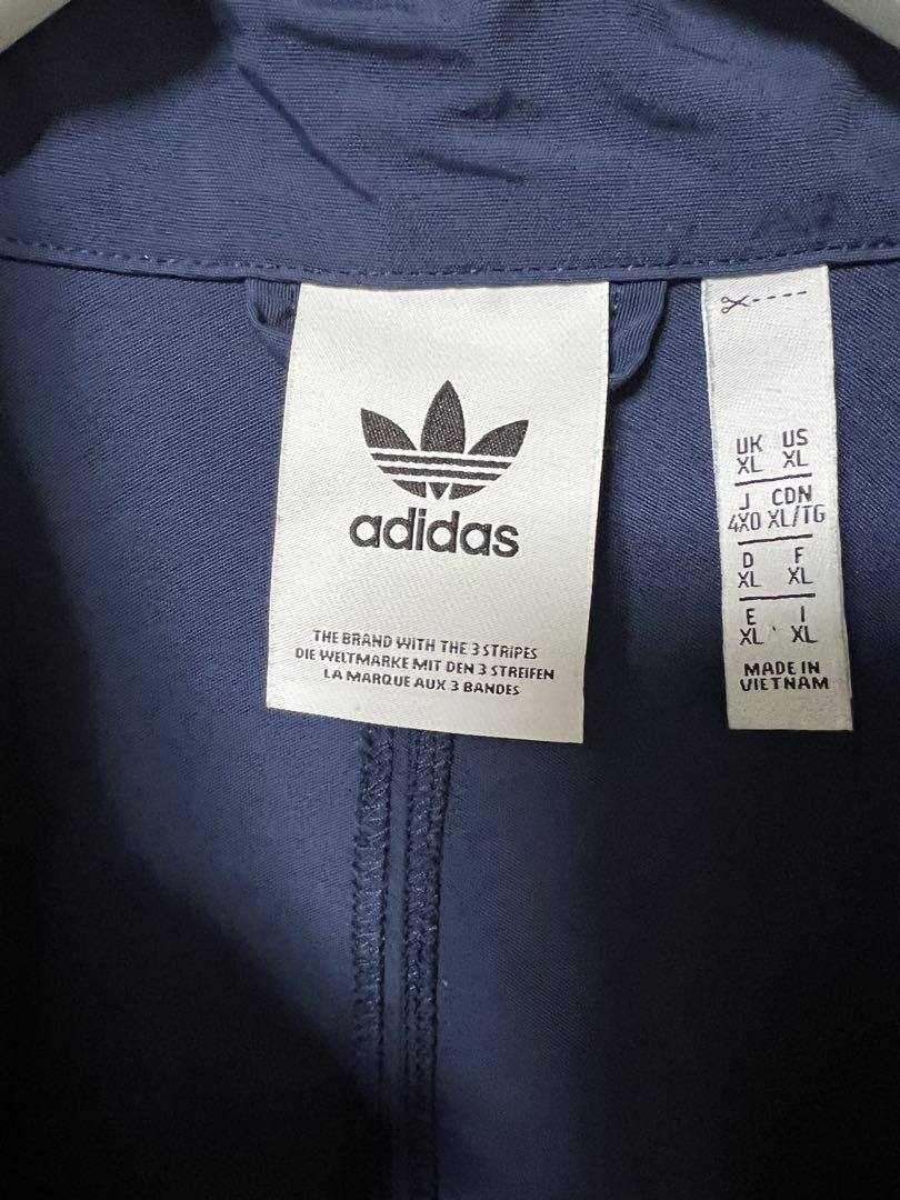 adidas ナイロンジャケット XL ネイビー/オレンジ