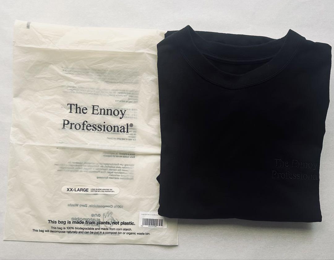 ENNOY Long sleeve hem rib tee Black 2XL