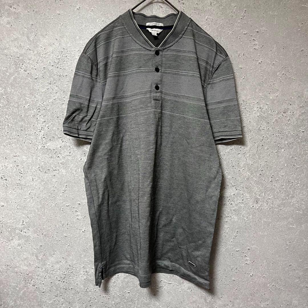 Calvin Klein カルバンクライン ポロシャツ 半袖 ノーカラー M