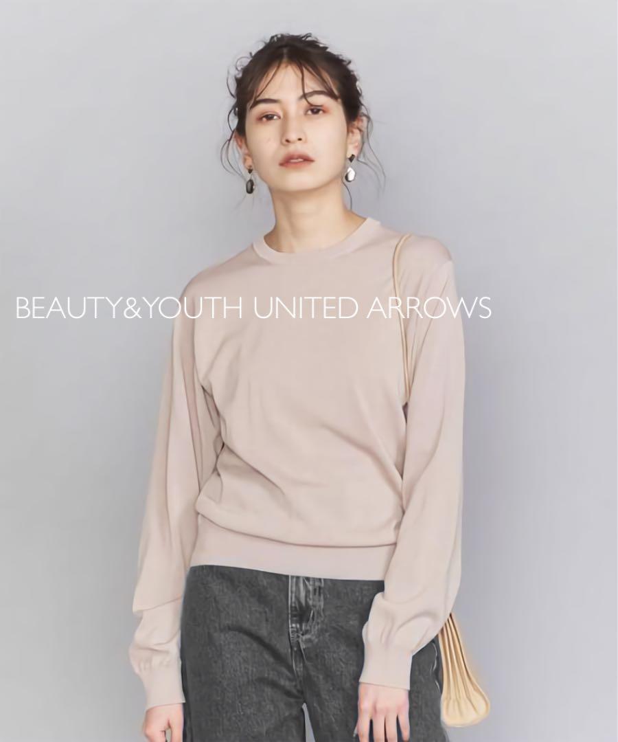 BEAUTYYOUTH コットンクルーネックロングスリーブニット