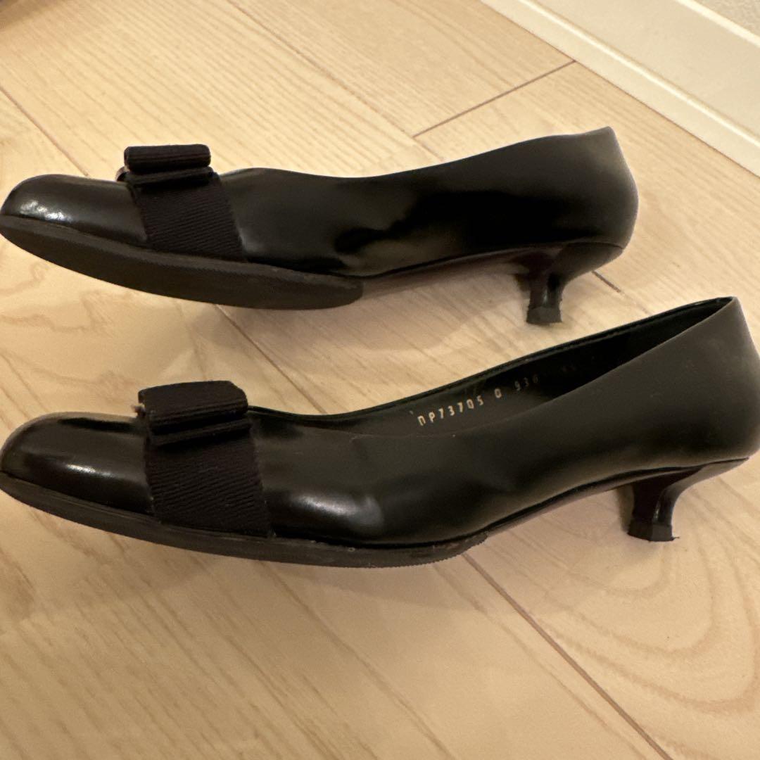 【USED】フェラガモ バレエシューズ 黒 Salvatore Ferragamo - 美品 サルヴァトーレ フェラガモ