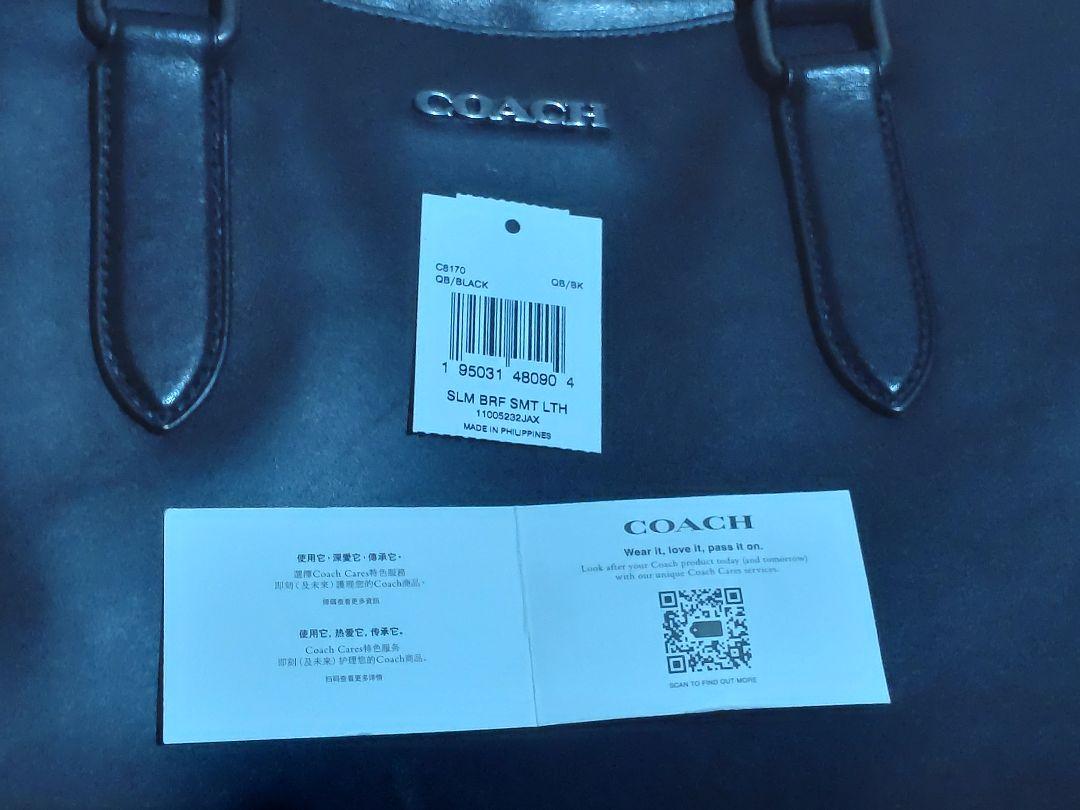 COACH レザーブリーフケース C8170 QBBK A4対応【特記事項有り】