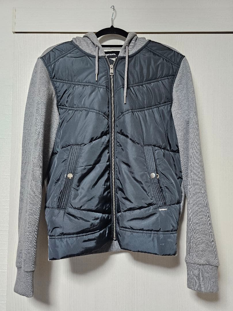 DIESEL キルティングパーカー グレーM DIESEL