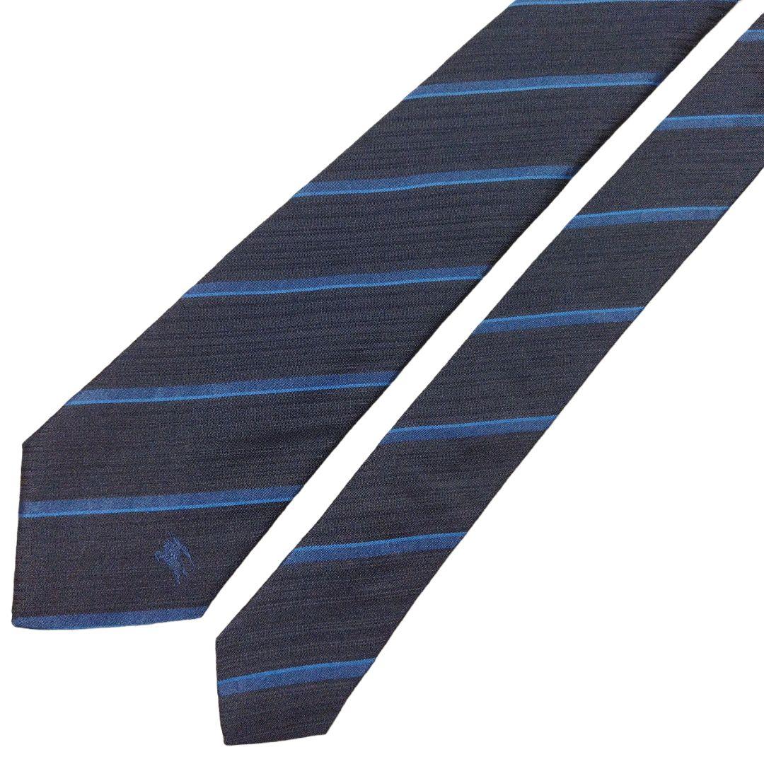 日本製】 バーバリーロンドン ネクタイ ネイビー ストライプ
