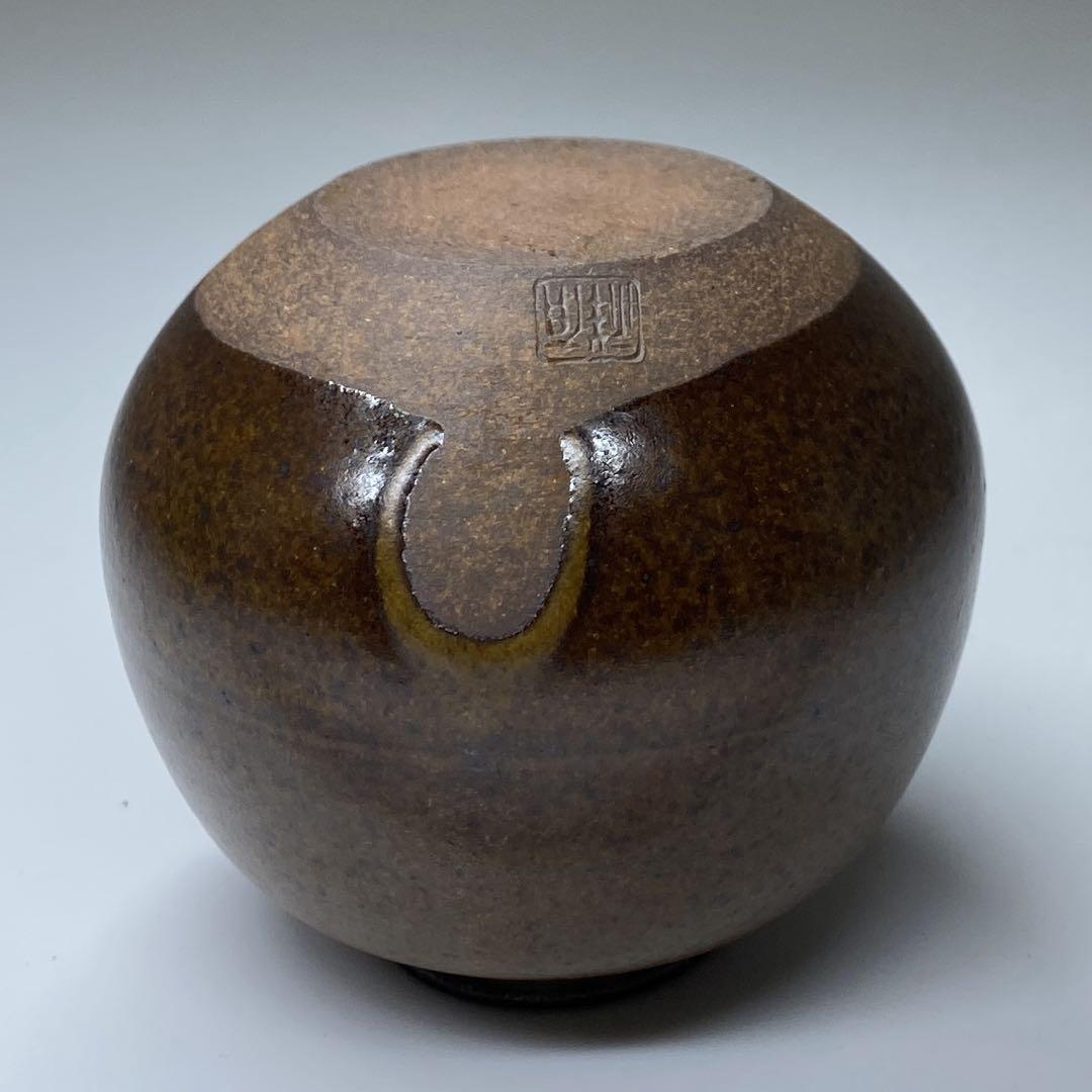 ☆茶3 笹田有祥 紹鴎茄子大名物 茶入 共箱 高さ6.8cm 東キ7