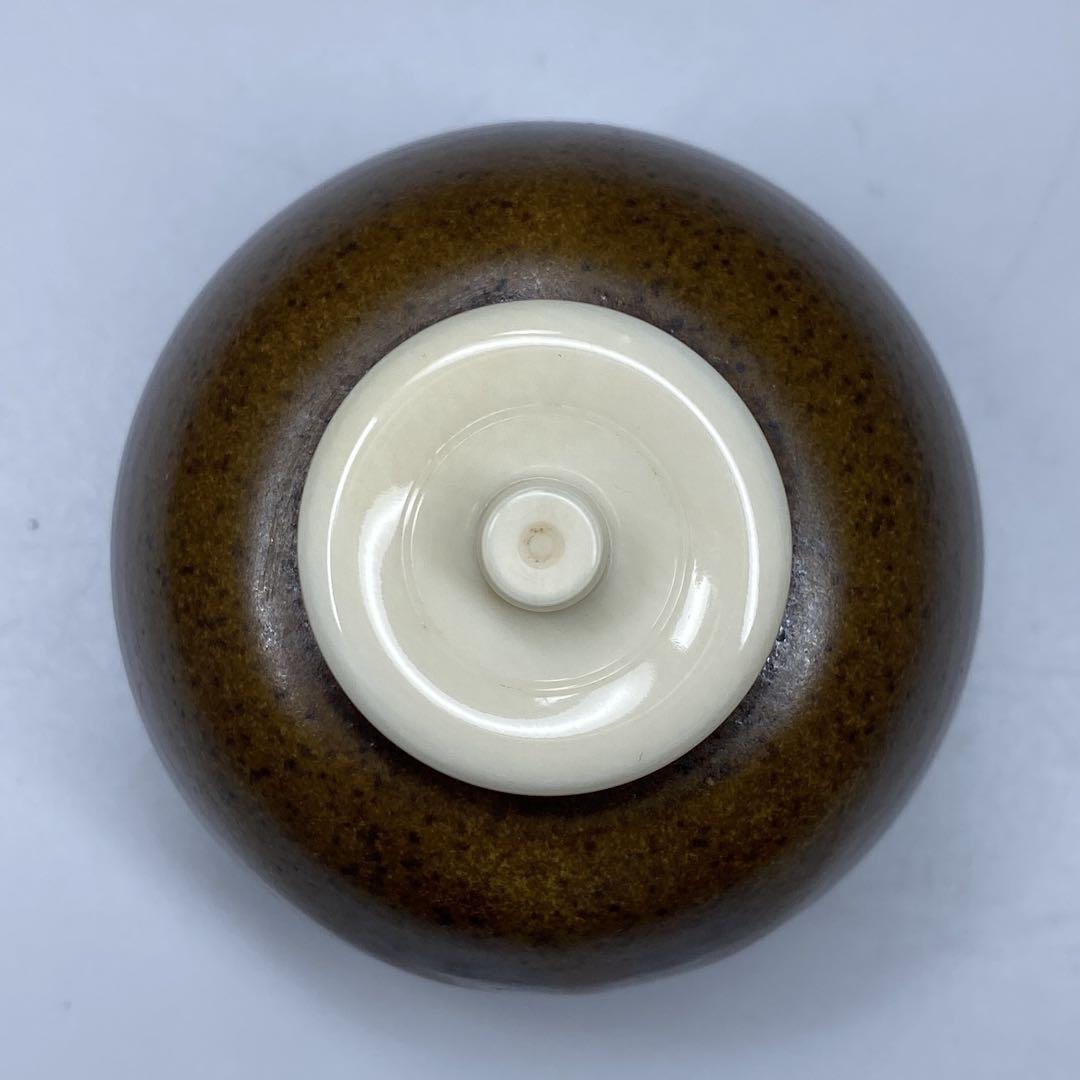 ☆茶3 笹田有祥 紹鴎茄子大名物 茶入 共箱 高さ6.8cm 東キ7-0621①