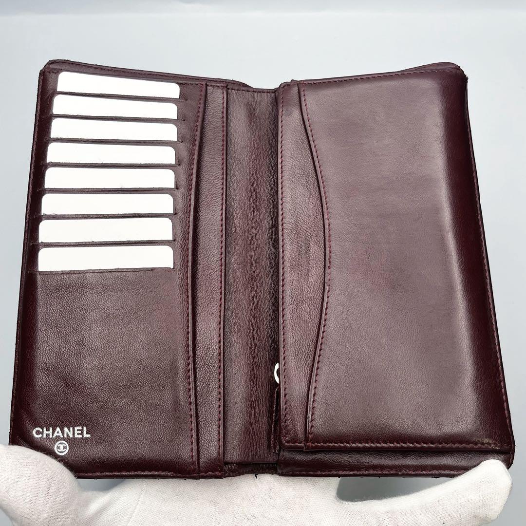 今だけ限定！シャネル マトラッセ ラムスキン 二つ折り長財布 正規品保証Z254
