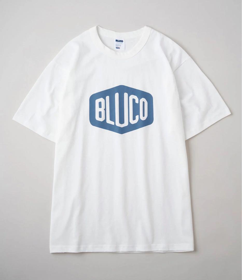BLUCO/ブルコ PRINT TEE -HEX- ホワイト/スレートブルーXL-をお