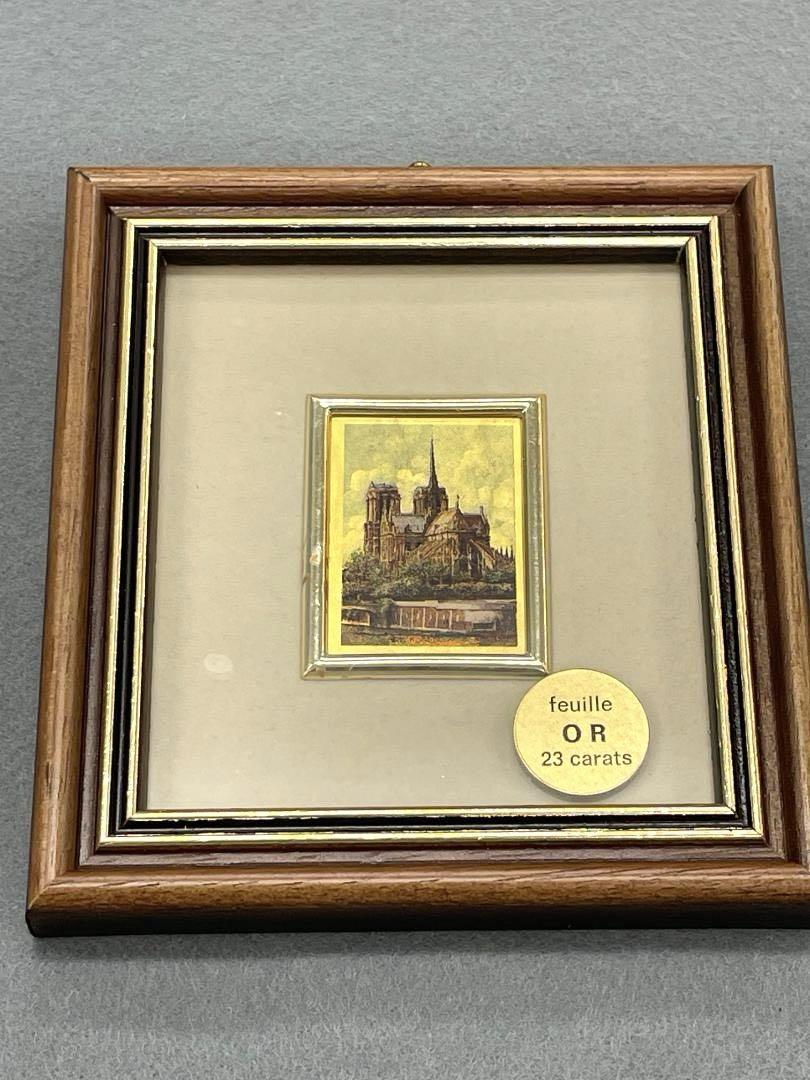 モナリザ、ノートルダム寺院 Gold Leaf 金箔 壁掛　23KGP