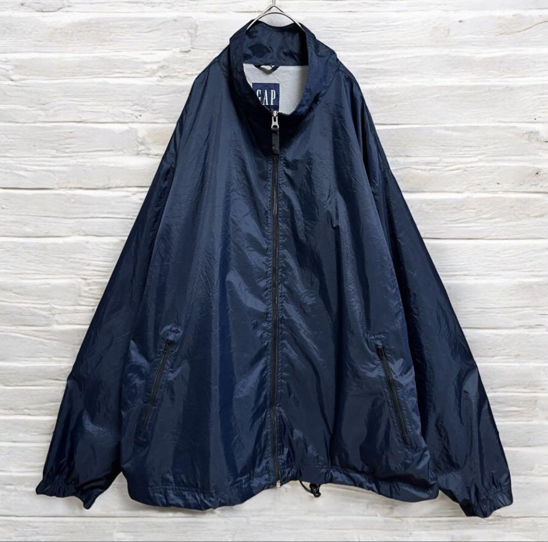 Old GAP 90s XL ナイロンジャケット ネイビー/イエロー Yahoo!オークション -「オールドgap」(ジャンパー、ブルゾン