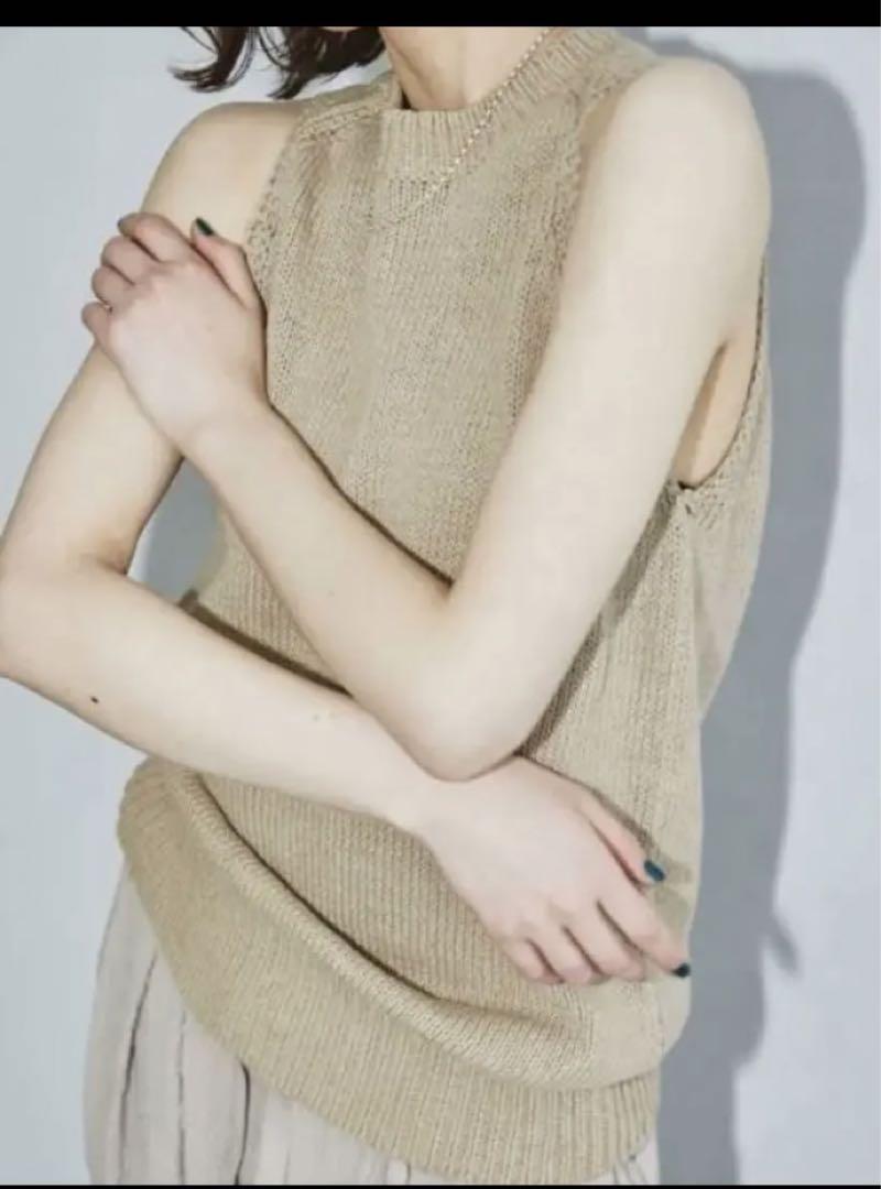 海外ブランド トゥデイフル Sleeveless Cottonlinen Knit タンクトップ