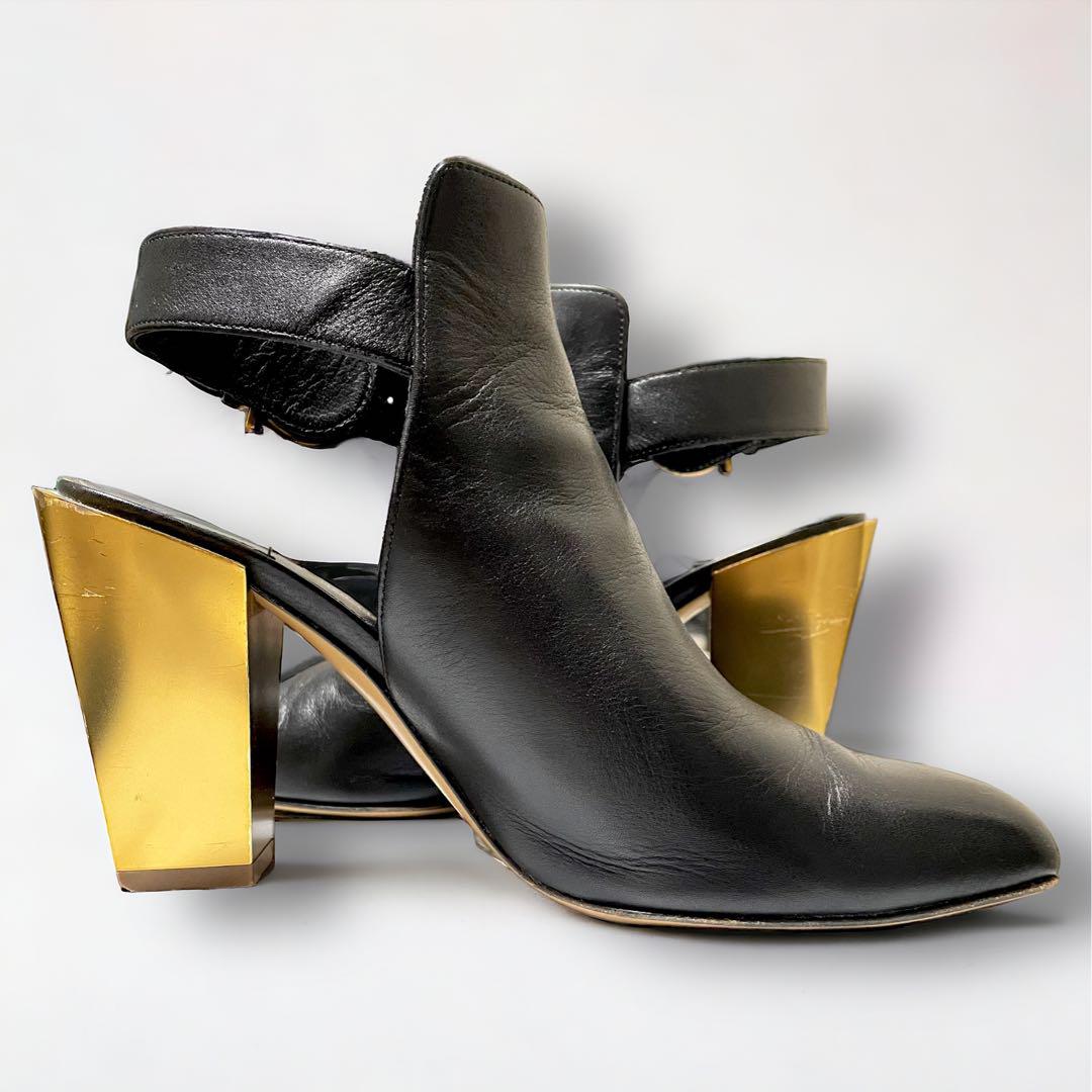 Salvatore Ferragamo サボサンダル ブーツ 太ヒール 23cm