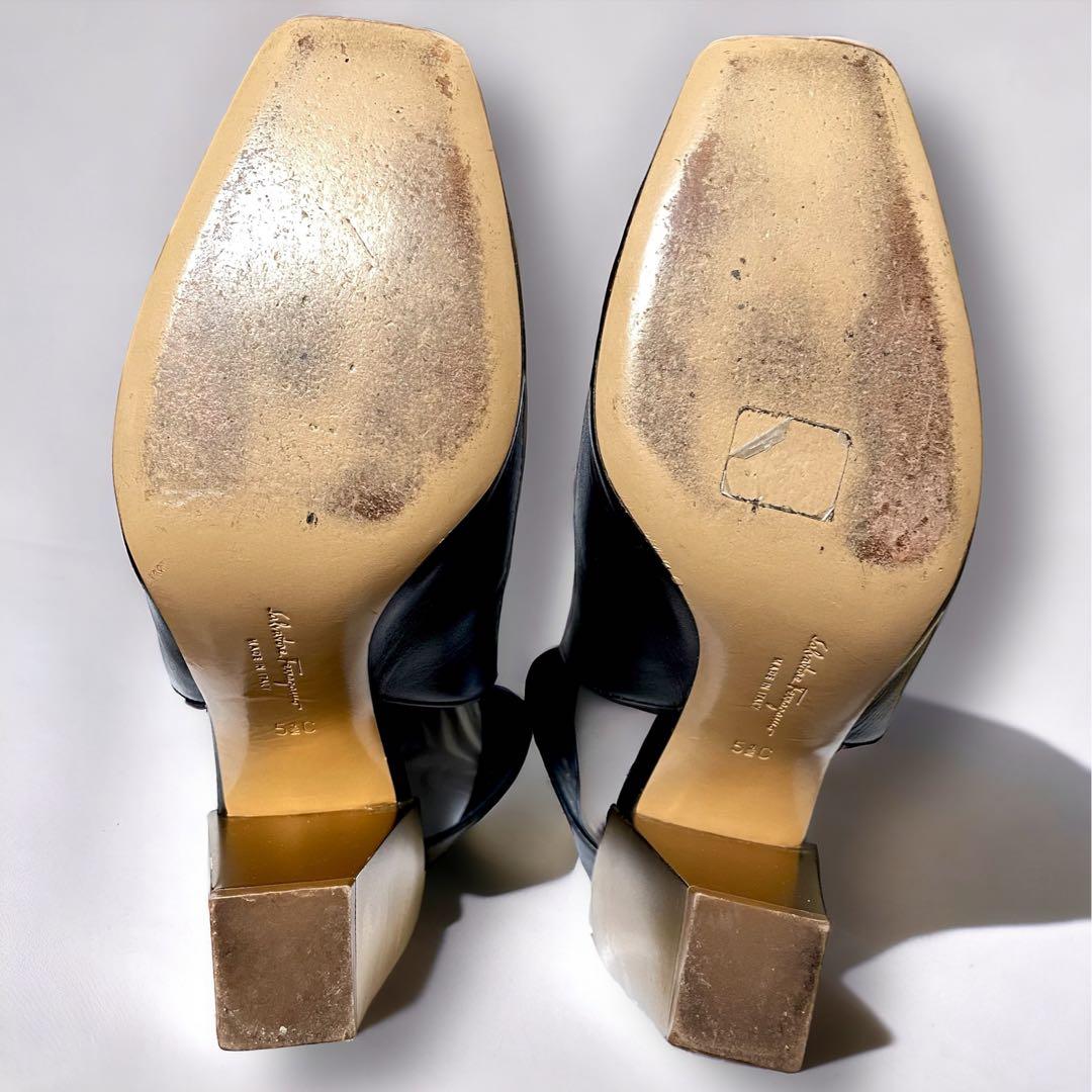 Salvatore Ferragamo サボサンダル ブーツ 太ヒール 23cm