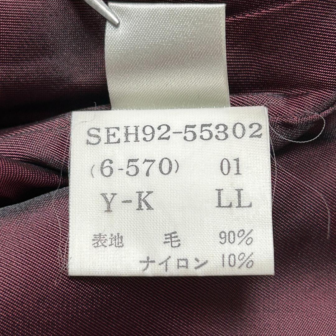 美品 ヴィンテージ チェック柄 ウール シャツジャケット レッド系 LL