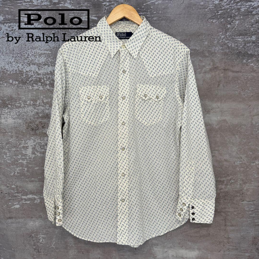 90s RRL Polo Ralph Lauren ウエスタンシャツ 総柄 花柄