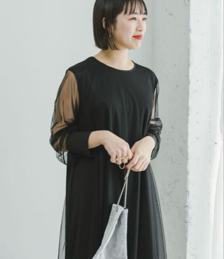 ITEMS URBANRESEARCHチュールレイヤードロングスリーブワンピース